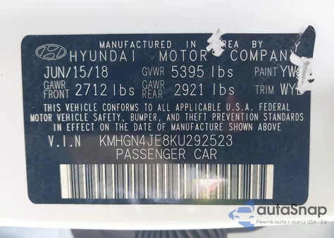 2019 Genesis G80 3.8 from USA, damaged, VIN KMHGN4JE8KU292523